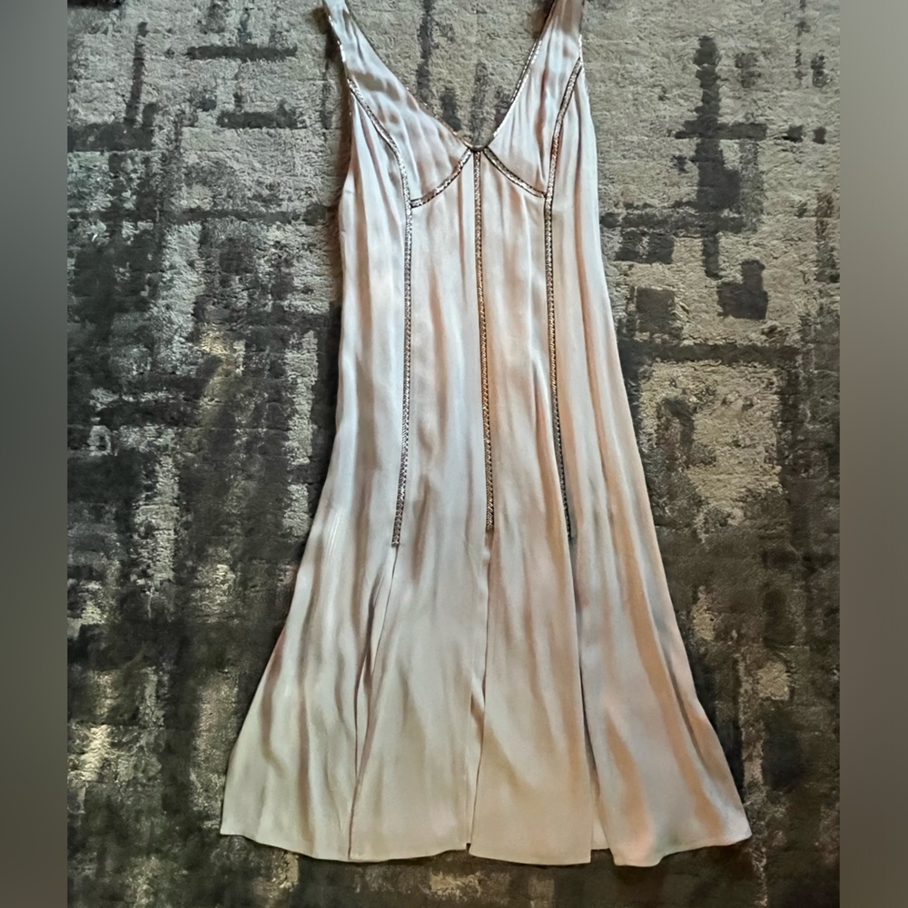 Anthropologie light blue dress with silver beading